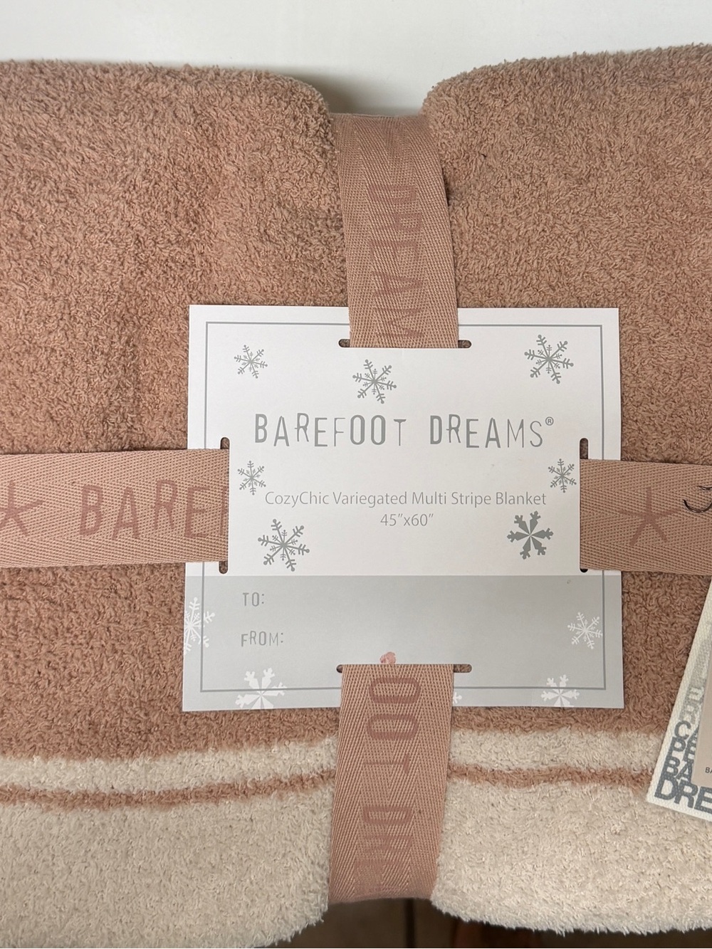 Barefoot Dreams CozyChic Blanket - Blush Stripe